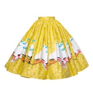 Mary Blair Train Print Jenny Skirt Pinup Couture